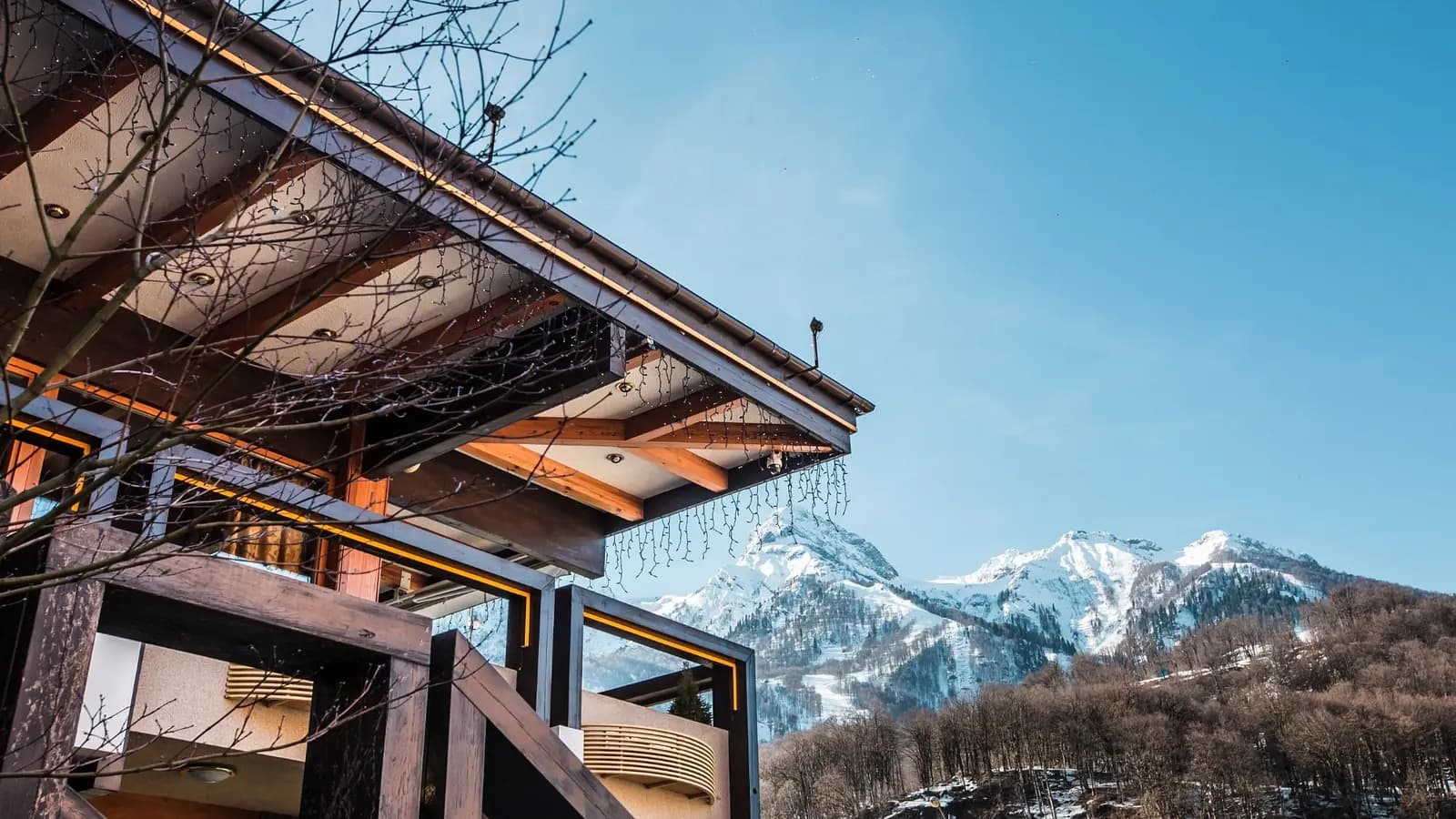 Ресторан Шале в Красной Поляне Вид на Горы